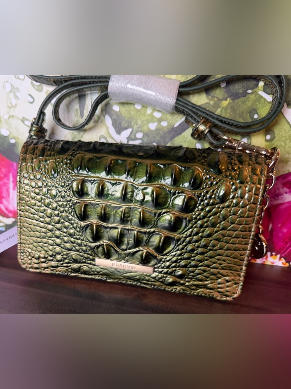 Brahmin Minuette Matcha Green Melbourne New with Tags! Crossbody Bag HTF